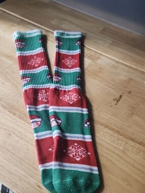 Baseballism Red & Green Holiday High Socks